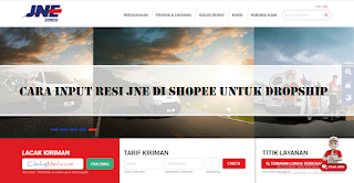 Cara input resi JNE di Shopee untuk dropship